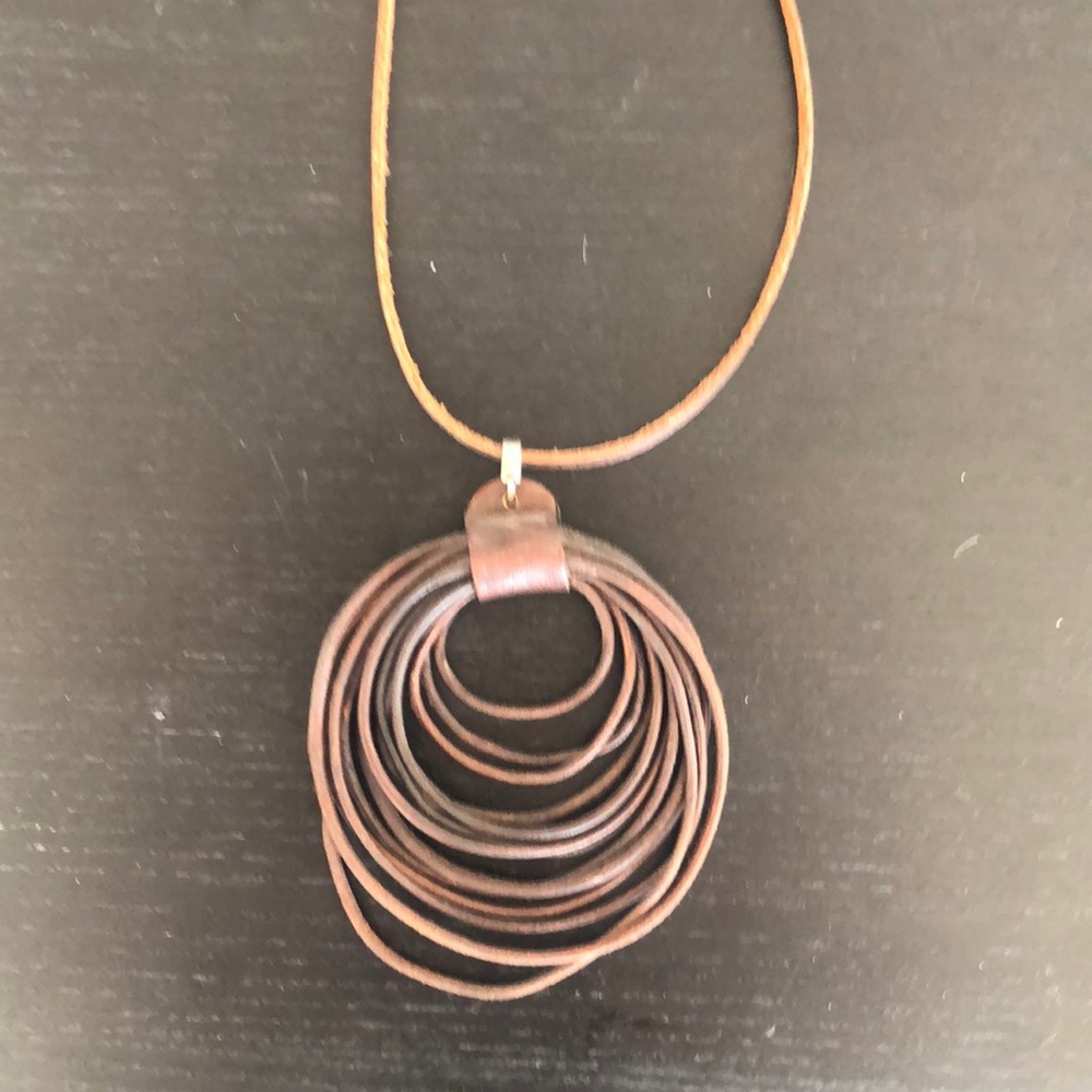 Leather spiral necklace
